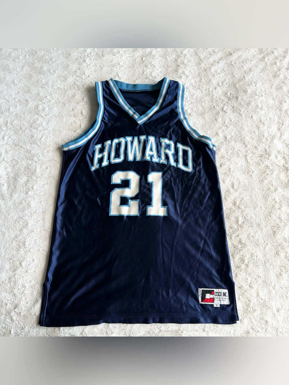 Vintage Basketball Jersey Mens Large Navy Howard High School Maryland Game Worn
